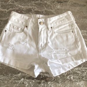 White denim shorts